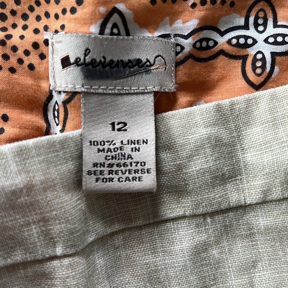 Elevenses 100% Linen Light Tan Wide Leg Cropped Pants - Picture 4 of 4